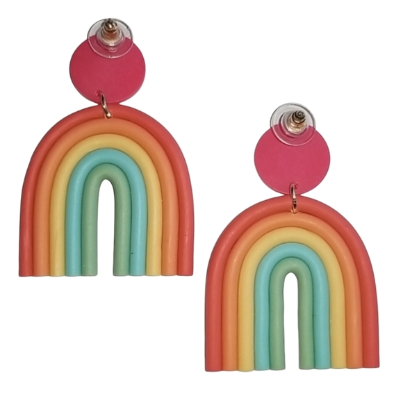 Oversized Rainbow Earrings- one available! - Picture 2 of 4